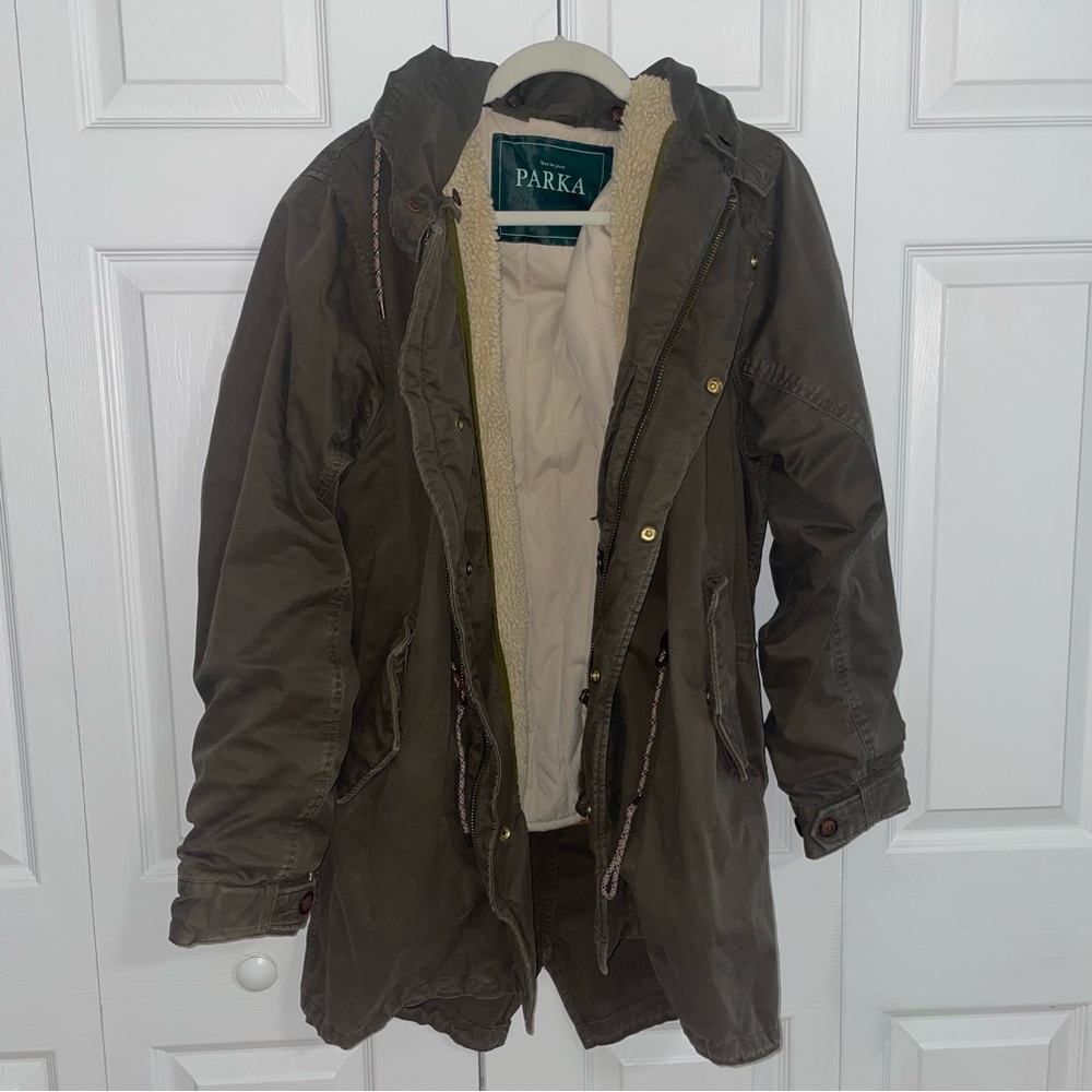 Unisex Olive Green Parka Jacket